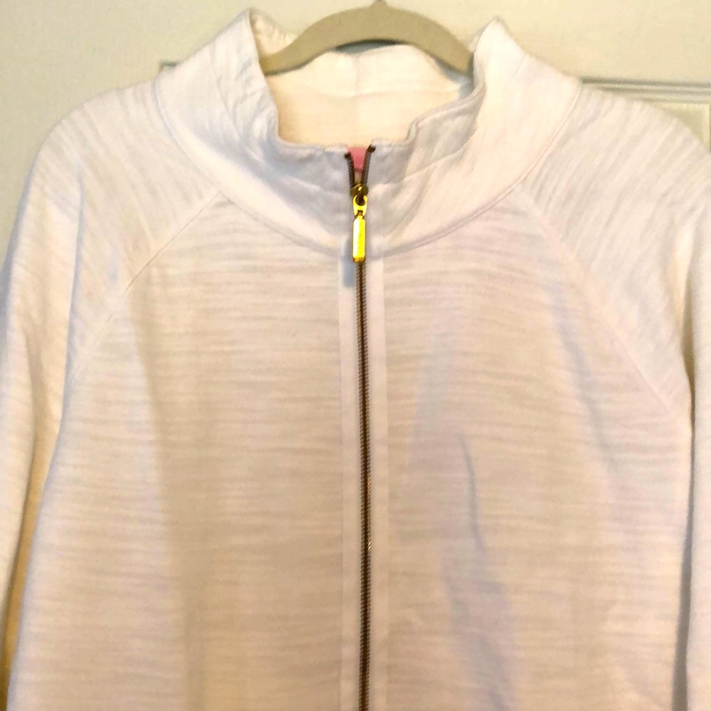 Lilly Pulitzer white half zip popover